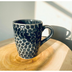 Handcrafted Ceramic Dark Blue Coffee Mug 400mL - The knot and Bow